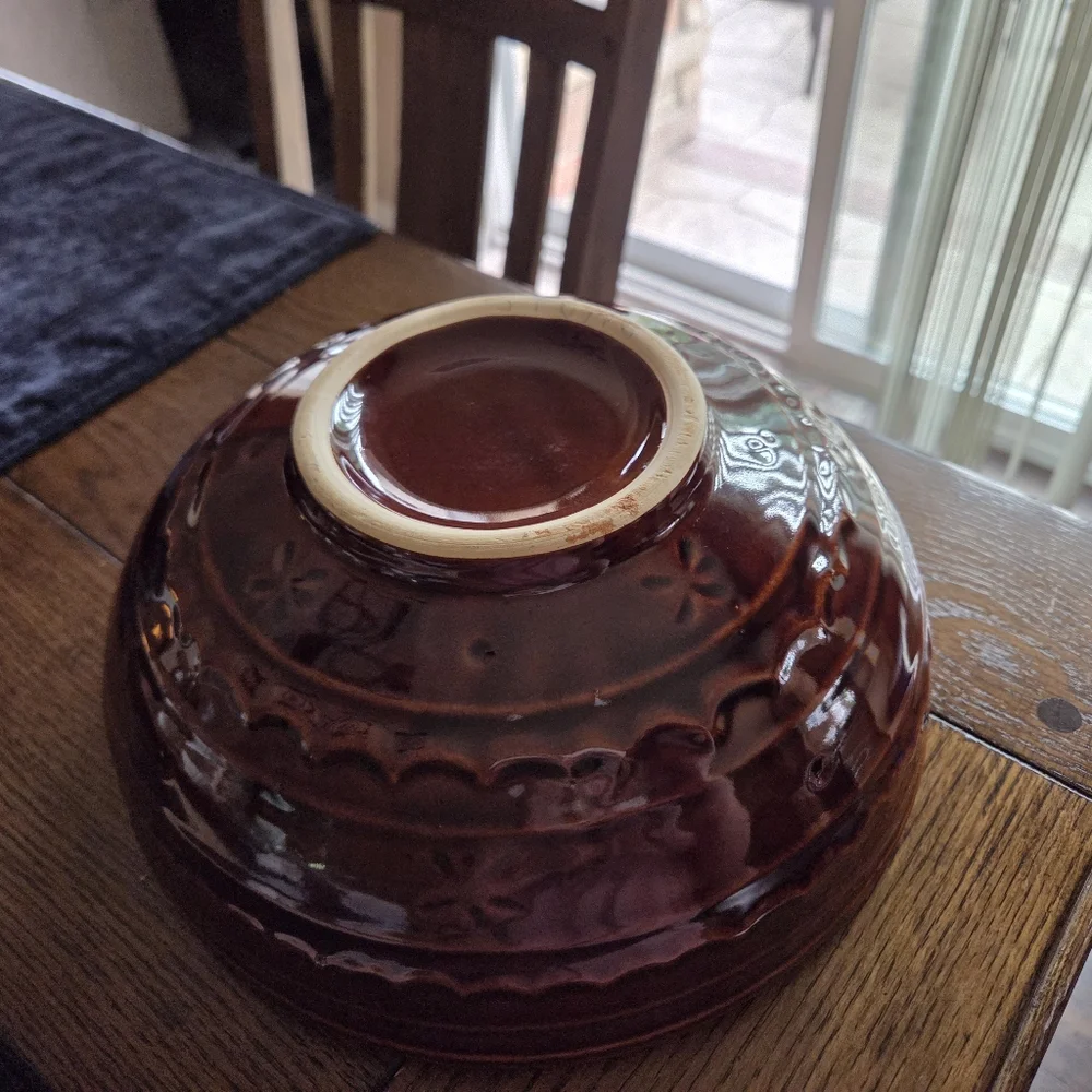 Vintage Marcrest Daisy Dot Large Stoneware Bowl Mid Century